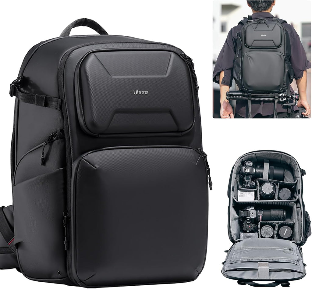 ULANZI BP10 Hardshell Camera Backpack 35L for DSLR Professional Photography Video Accessories Travel Tripod Strorage
