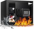 1.8 Cuft Small Fireproof Safe for Home Use, Safe Box Fireproof Waterproof with Programmable Keypad, Spare Keys and
