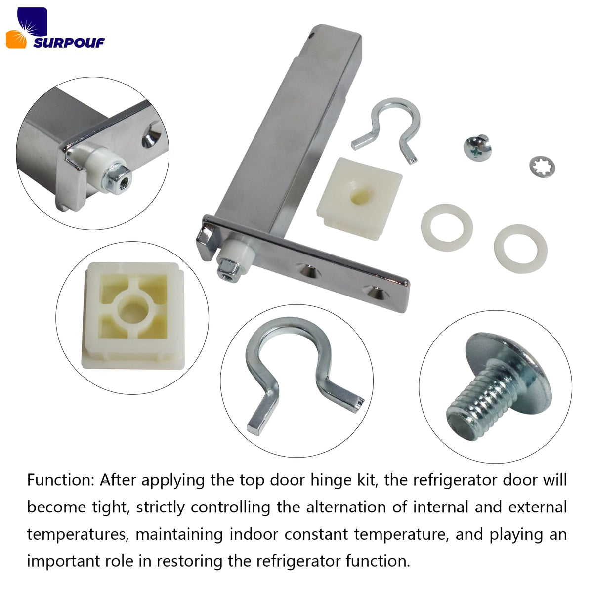2Pack TOP Door Hinge Cartridge Fits for True Both (870837 Right & 870838 Left Side)