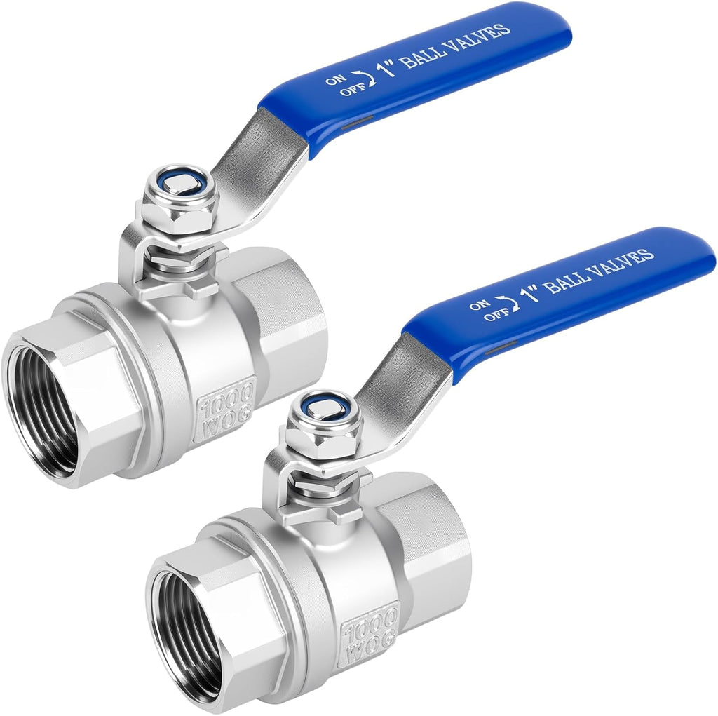 1 inch Ball Valve 2 Pack Full Port Female NPT Thread Shut Off Valve
