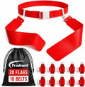 Adjustable Flag Football Belt Set, One Size Fits All | Pop-release flags for fast, fair calls; durable woven material