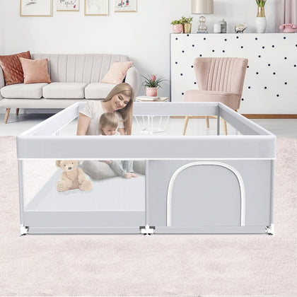 Baby Playpen, 50x50 Inch Baby Playard for Babies and Toddlers, Play Pens for Indoor & Outdoor, Sturdy Safety Play