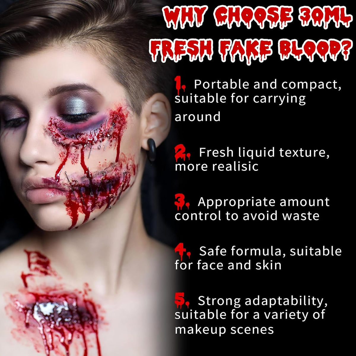 Realistic Fake Blood, Long-Lasting SFX Makeup (Fresh, 30ml)