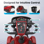 T4 4-Wheel Mobility Scooter for Seniors/Adults, Max 12.4 Miles