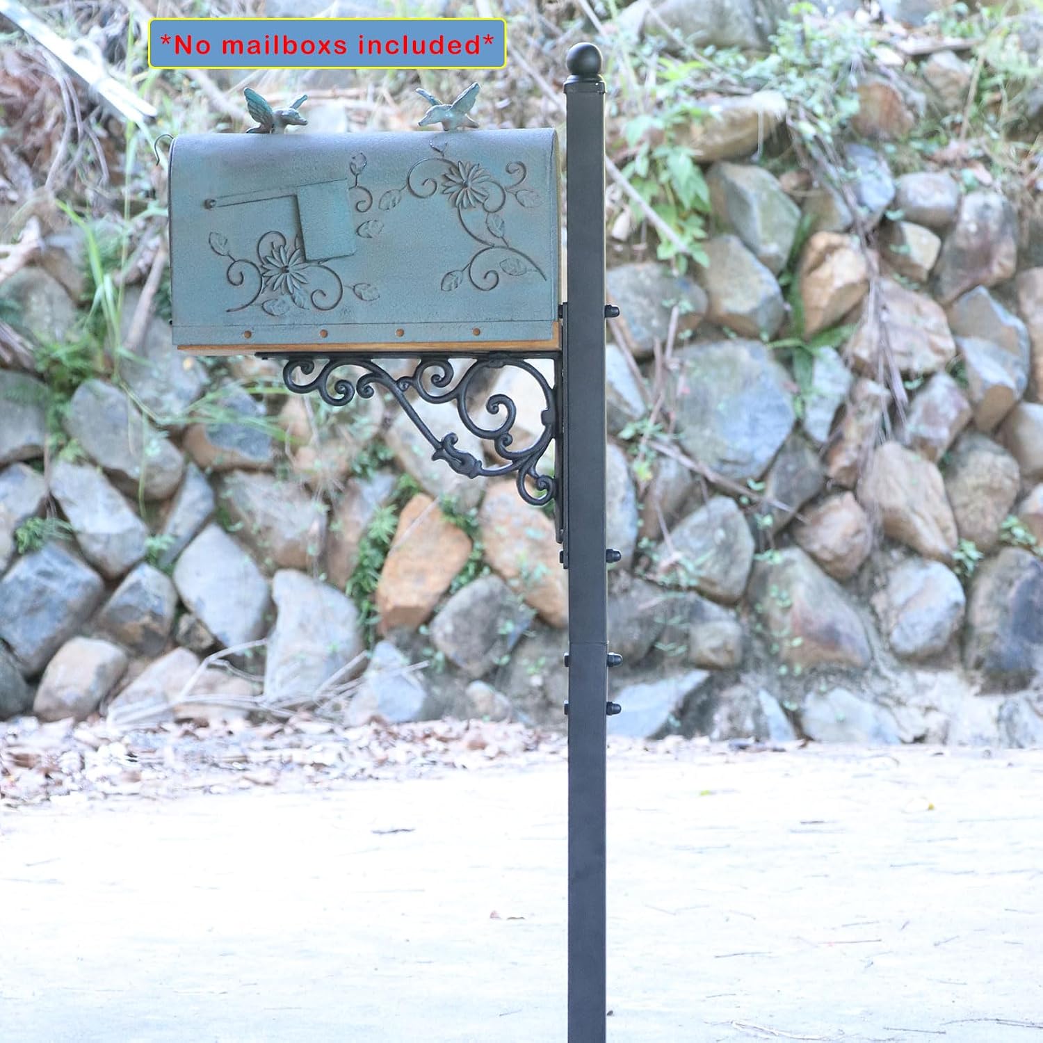 40.2-53" H Heavy Duty Outdoor Mailbox Post, Steel Mailbox Stand, Mounting Stand for Concrete