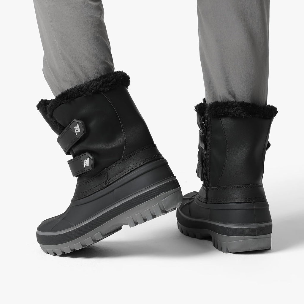 Unisex Snow Waterproof Winter Boots | Warm Faux Fur Lined Outdoor Secure Grip Anti Slip Outsole Easy Wear Windproof