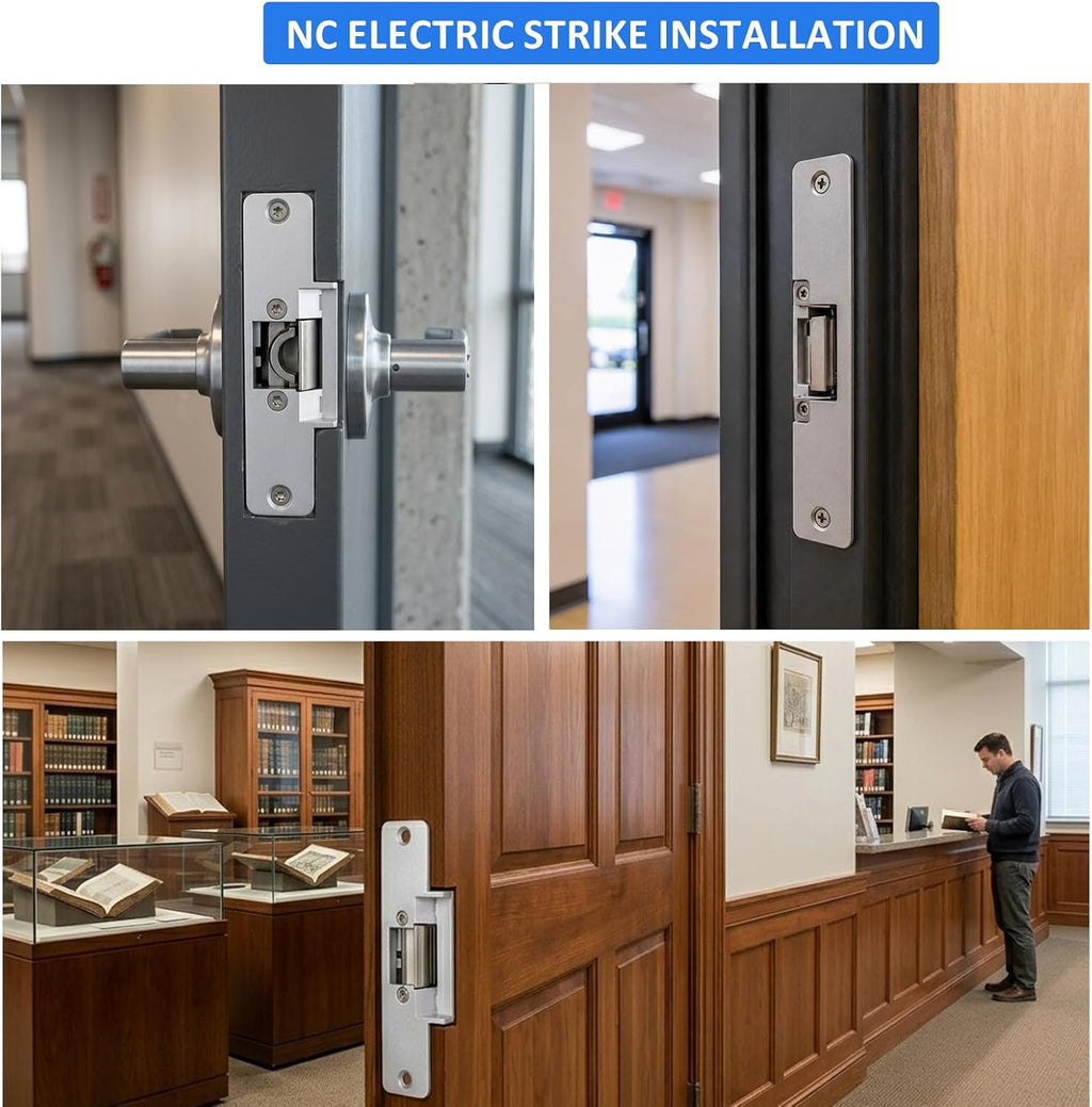 IP68 Waterproof Access Control System Kit, RFID Access Control Keypad with NC Fail-Safe Electric Door Strike, 12V
