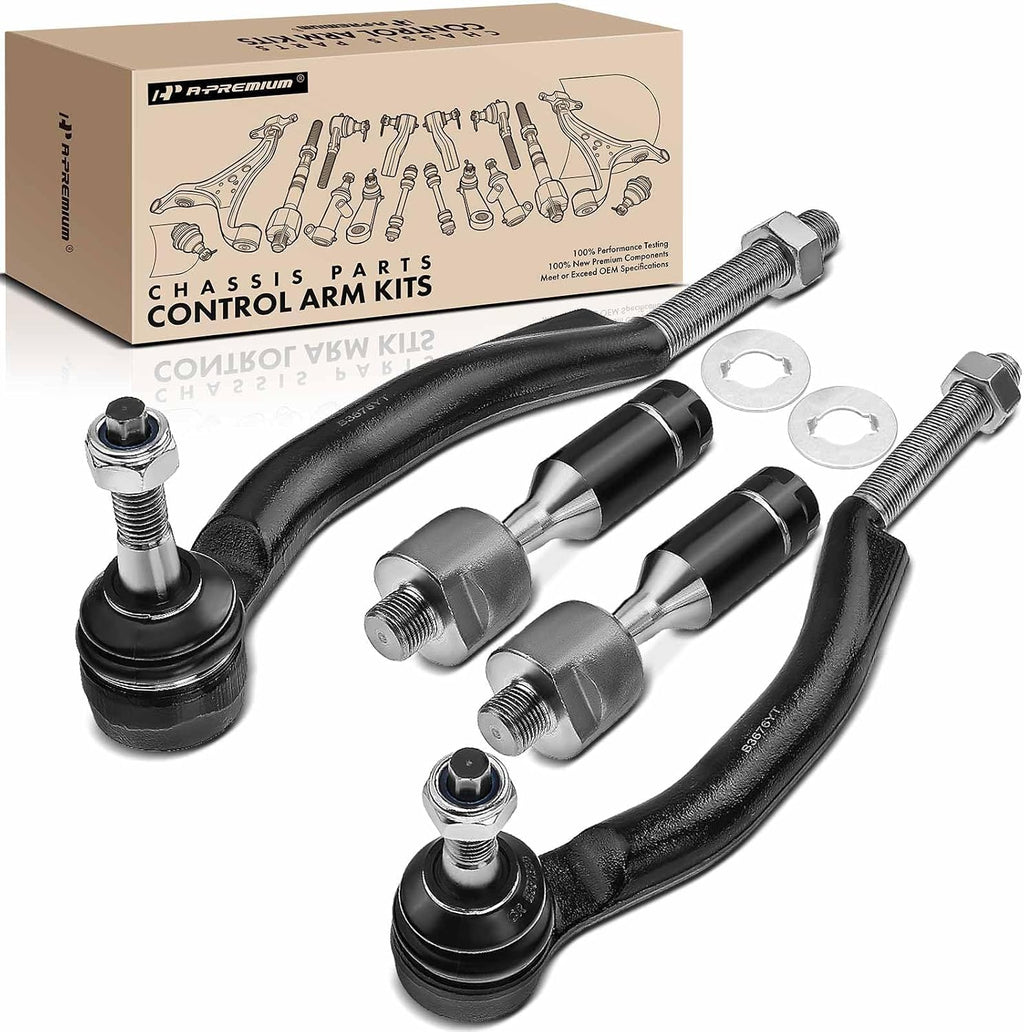 A-Premium Front Inner & Outer Tie Rod End Kit Fix Uneven Tire Wear