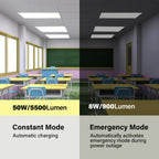 VocgoUU 2 Pack 2x4 LED Flat Panel Light with Emergency Battery Backup
