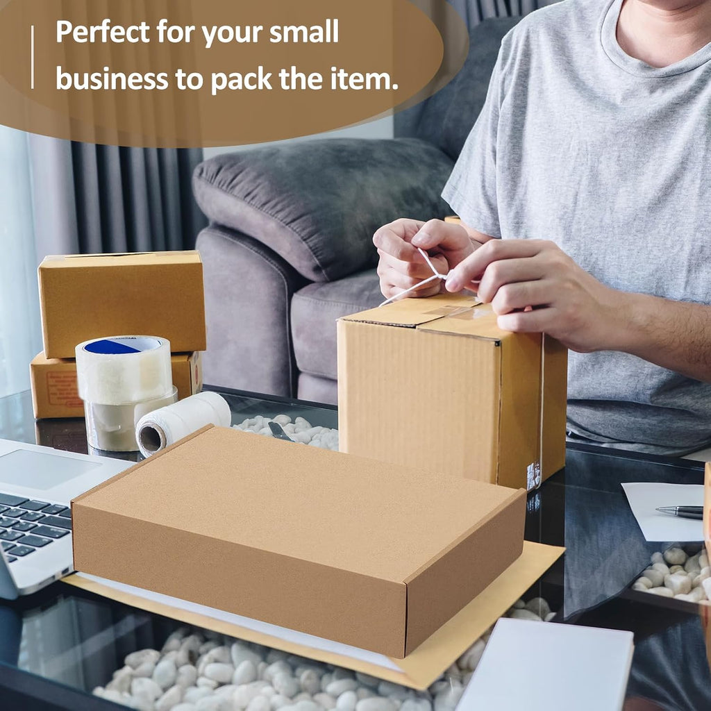 11x8x2" Brown Shipping Boxes Corrugated Box Mailers 20 Pack Cardboard Shipping Boxes for Small Business, Mailing