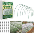 Garden Netting Kit for Raised Beds, 10x30FT Ultra Fine Mesh Netting＆ 6 Sets of 8FT Fiberglass Garden Hoops, Row Cover