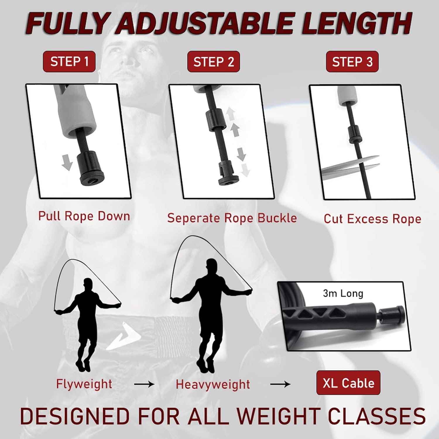 Boxer Speed Rope, Lightweight PVC Skipping,Jumping Rope, Non-Slip PVC Plastic Handles and Matte Coated Tangle-Free