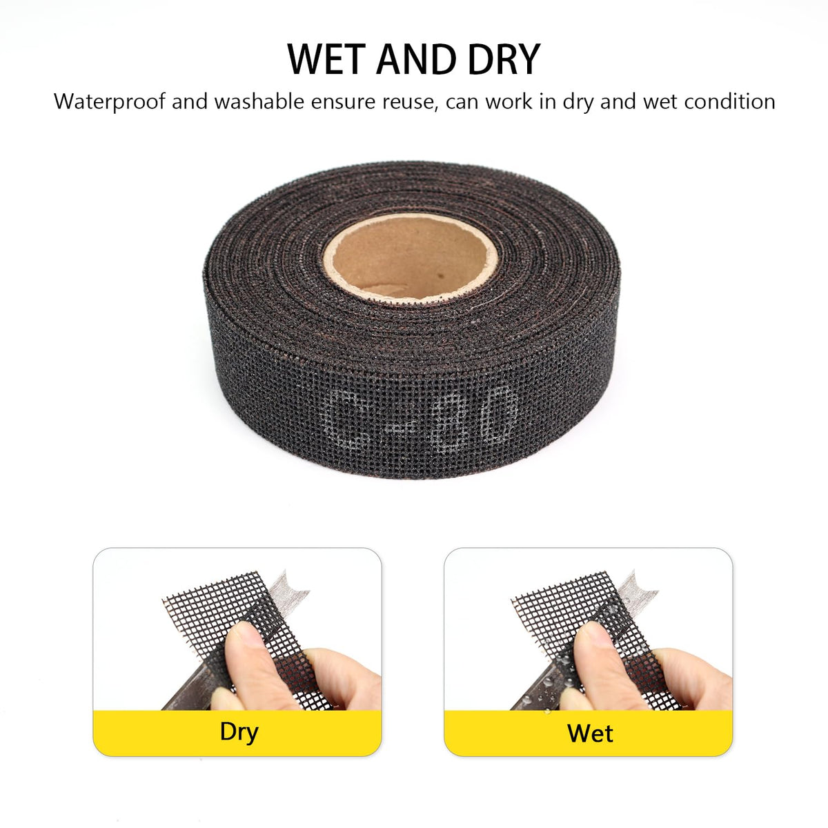 SCOTTCHEN Sanding Rolls/Plumbing Sanding Cloth 1-1/2" x 11yd (33 ft) / Plumber's Double Side Open Mesh/Silicon Carbide Grit #80-1Roll
