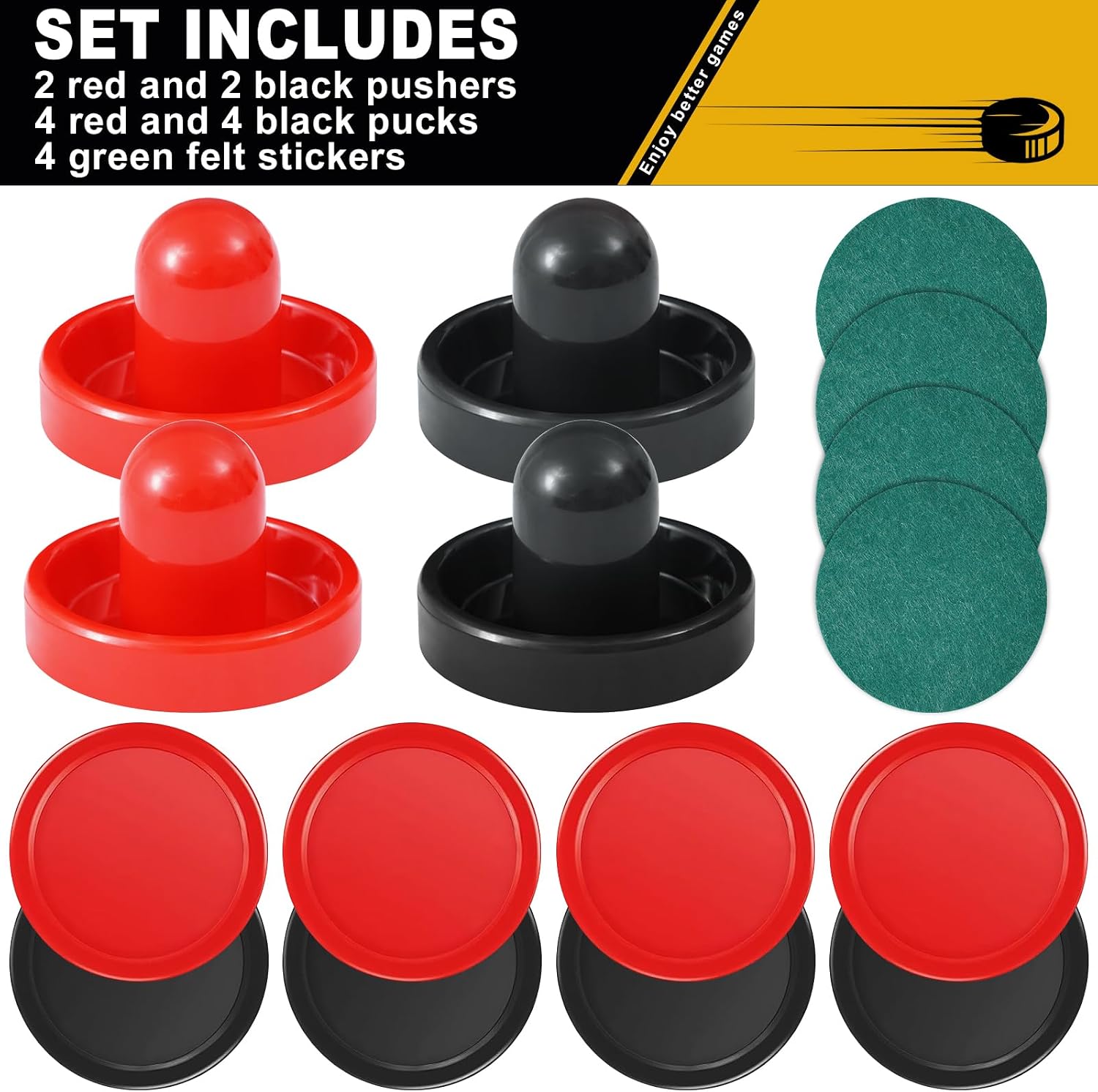 Air Hockey Pushers and Air Hockey Pucks | Indoor Games Goal Handles Paddles Replacement Accessories Set for Game