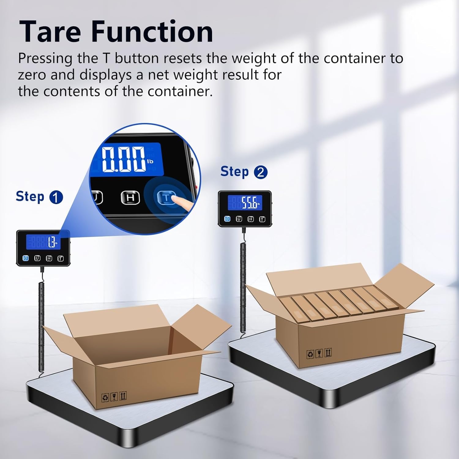 Shipping Scale, 440lb/0.35oz High Accurate Digital Postal Scale with Hold/Tare Function, Shipping Scale for Small