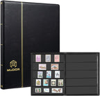 5 Row Stamp Collection Book,Stamp Albums for Collectors | 10 Sheets Stamp Pages, Black Stamp Collecting Supplies
