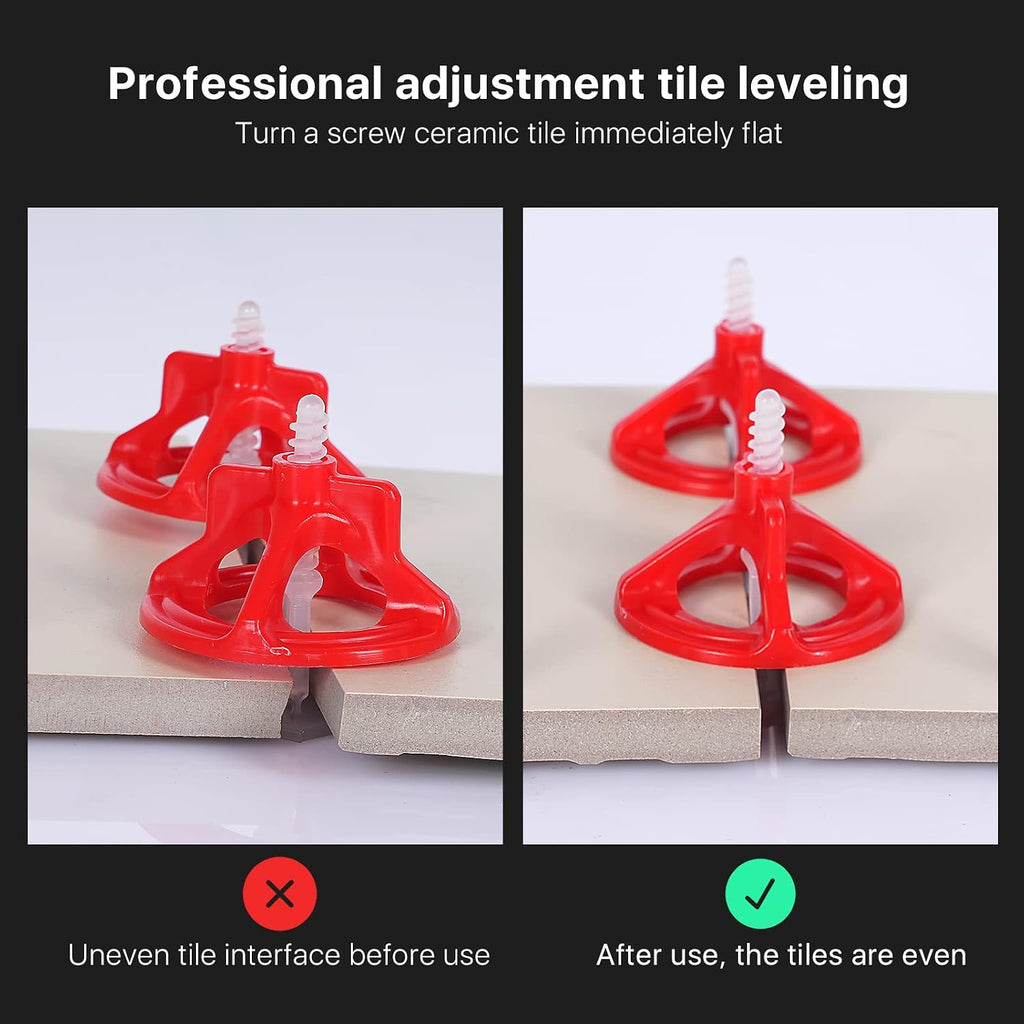 Pro-Grade 1/8" Professional Tile Leveling System Kit 300 Base+100 caps for Floor & Precision Gap Control |Effortless