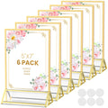 5X7 Acrylic Sign Holder Double-Sided Gold Frames,6 PCS