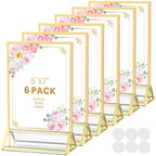 5X7 Acrylic Sign Holder Double-Sided Gold Frames,6 PCS