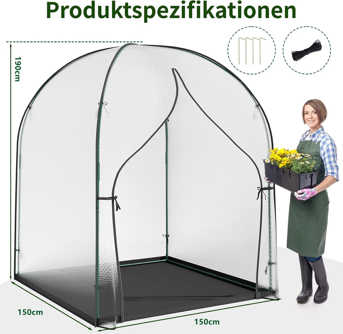 Greenhouse for Outdoor/Indoor, Bubble Film Greenhouses | Portable Walk In Small/Mini Green House Kit for Outside