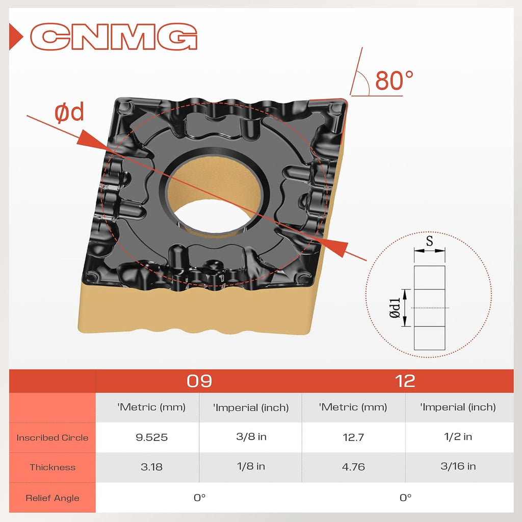 CNMG431 (CNMG120404) Turning Insert for Steel Finishing 10pcs