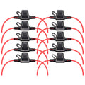VANTRONIK Waterproof Mini Inline Fuse Holder 16 Gauge 12-inch Long 10 Pack