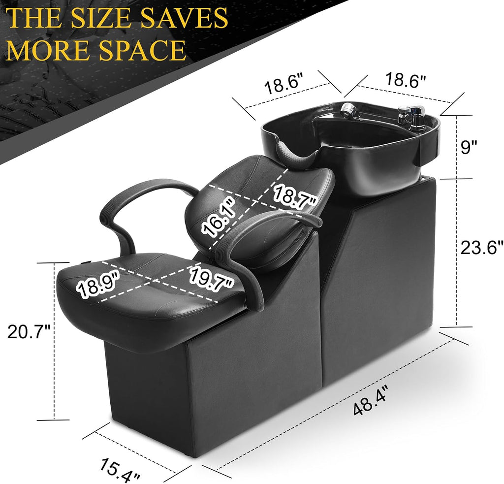 ABS Plastic Shampoo Bowl Chair,Barber Backwash Chair, Hair washing station for Spa Beauty Salon