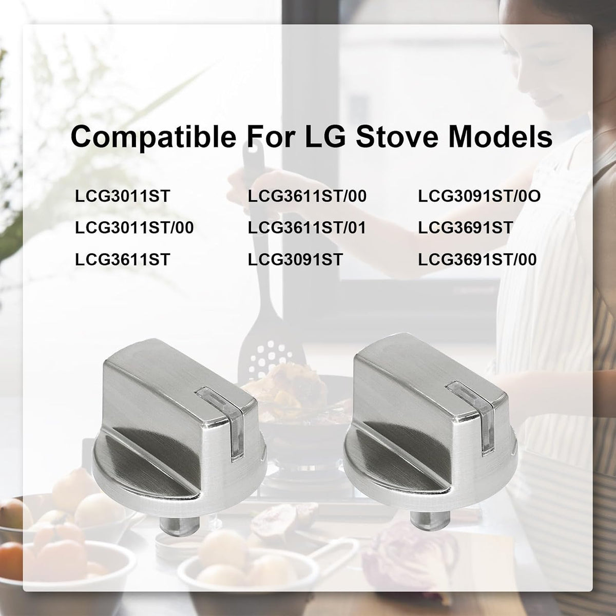 AEZ73293801 Burner Control Dial Stove Knobs Replacement for LG Range Stove Gas Cooktop LCG3011ST, LCG3691ST, LCG3091ST, HG7522JR, LCG3611ST Range Replacement Knobs/Oven Gas Stove Knob (5pcs)