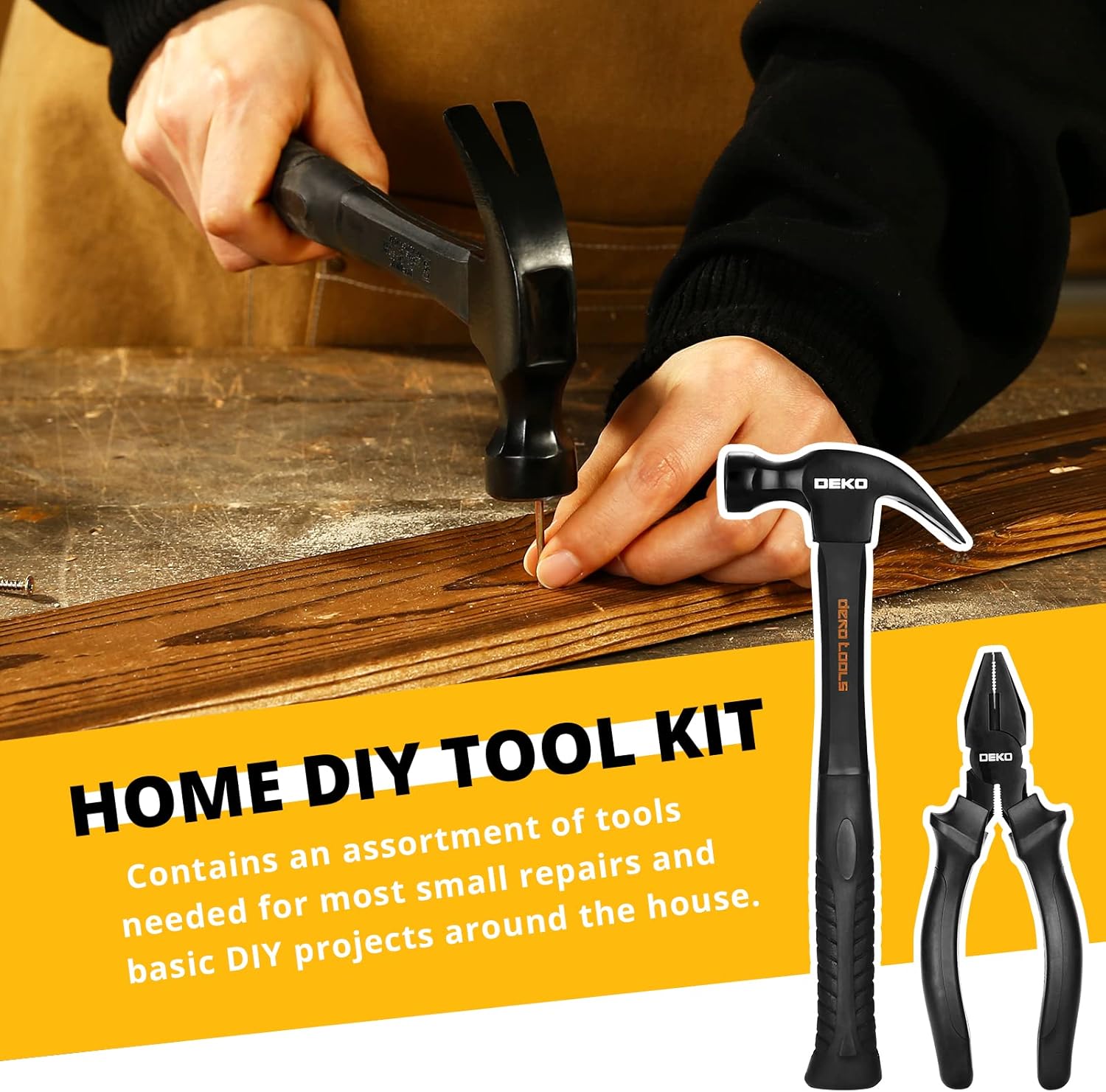 150 Piece Tool Set, General Household Hand Tool Kit, Home Repair Tool Kit with Plastic Toolbox Storage Case for DIY