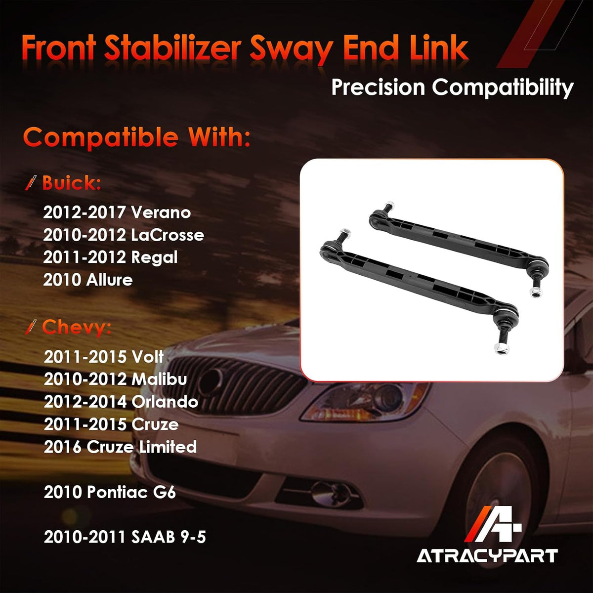 Front Sway Bar Links, Fit For 10-17 Chevy Cruze Malibu, Buick Regal & More