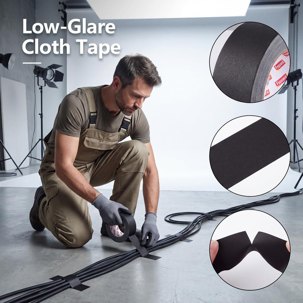 2 Pack Gaffers Tape, 2'' x 30 yd (60 Yds Total), 11 Mil Gaffer Tape
