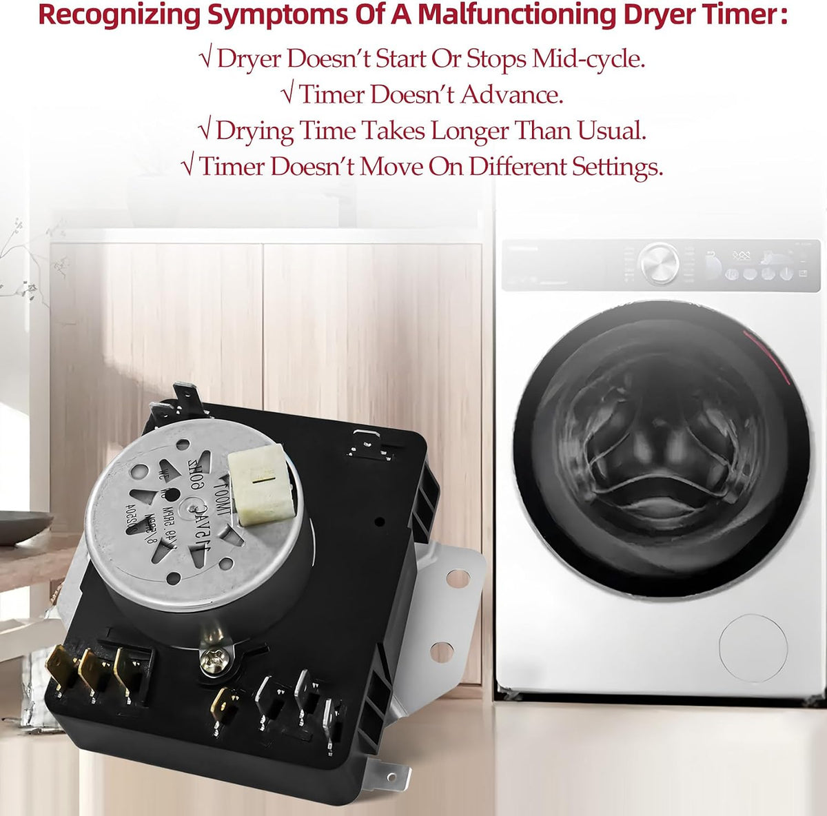 Dryer Timer Replace WGD4815EW1 WGD4950HW0 WGD4800XQ1 WGD4815EW3 WGD4815EW0 WGD4910XQ1 MGDC215EW0 MGDC215EW1 MGDC300BW0 WGD4800BQ1 WGD4916FW1 7MWGD9919EM0 WGD4850XQ1 7MWGD1730JQ0 WGD4850XQ0
