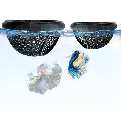 2 PCS Floating Betta Hammock,Betta Fish Tank Accessories, 3D Printed Aquarium Decor Floating Betta Hide with Feeding