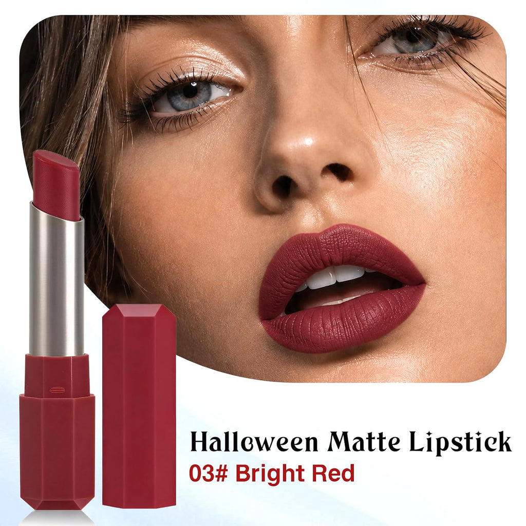 Halloween Bright Red Lipstick,Cream Matte Lipstick Face Paint Stick