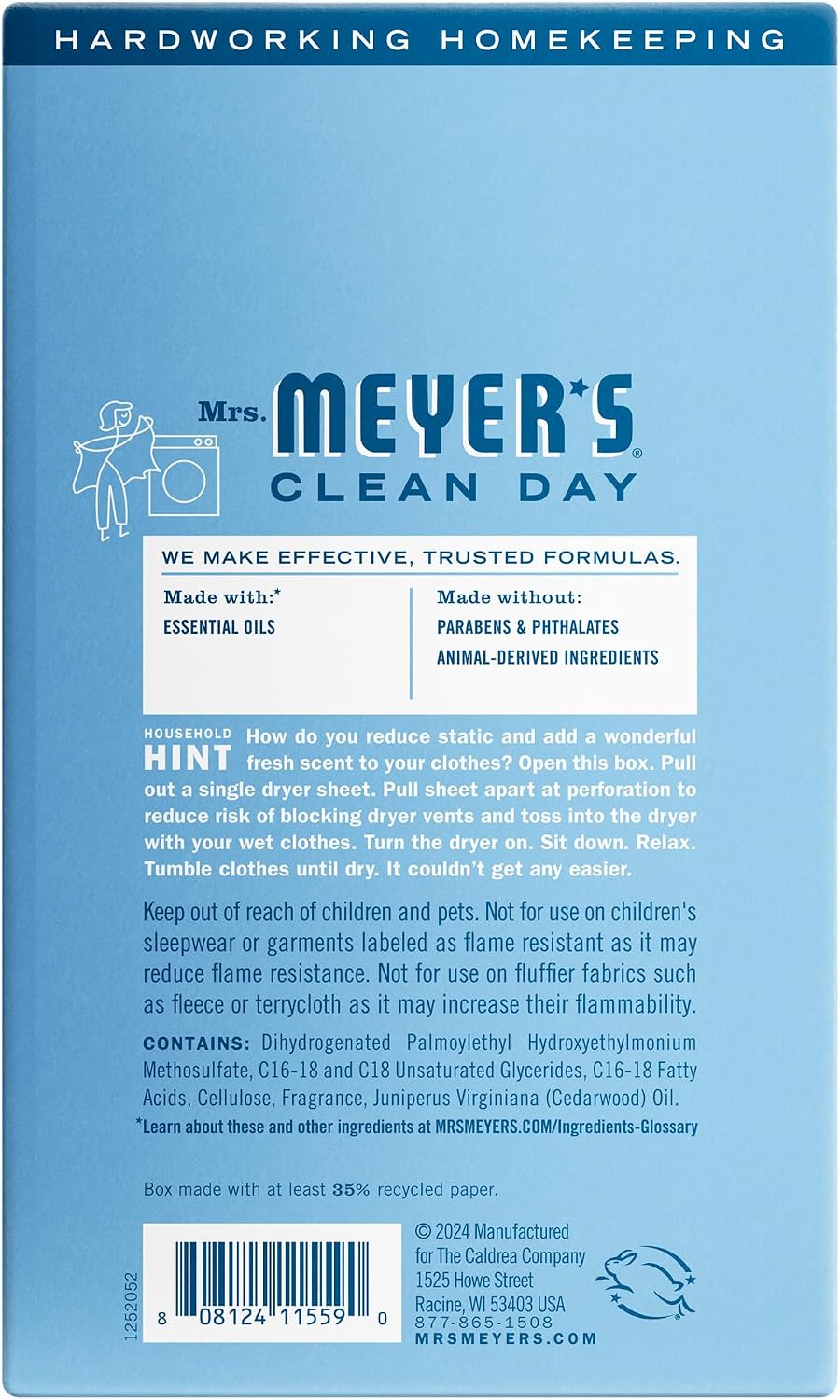 CLEAN DAY Dryer Sheets, Fabric Softener, Rain Water, 80 Count