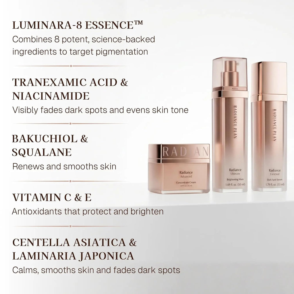 3-Step Dark Spot & Fine Lines System - Korean Skincare for Dark Spots, Wrinkles & Dull Skin - Facial Treatment with