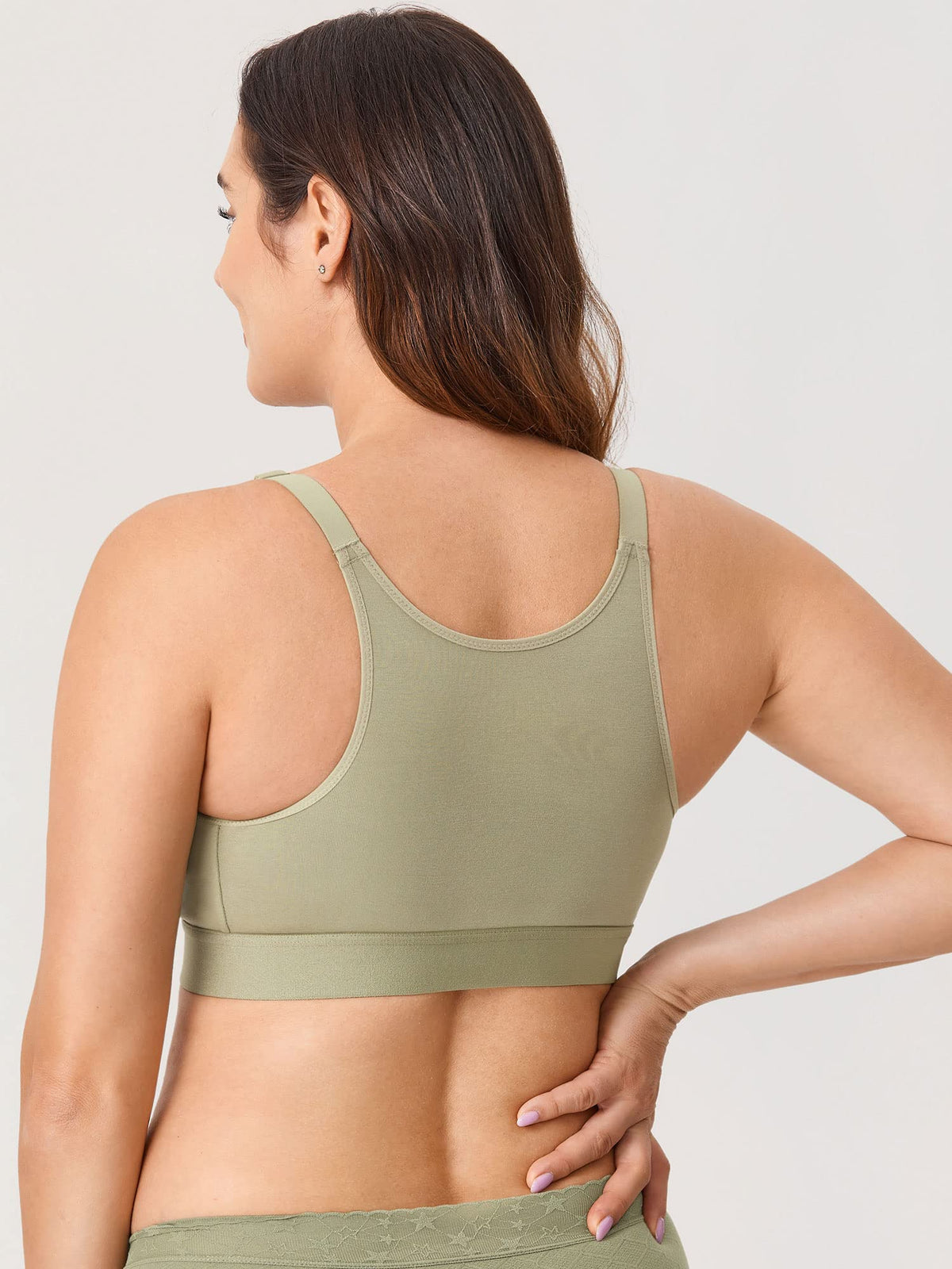 Cotton Nursing Bra for Breastfeeding Grey Olive 4X-Large