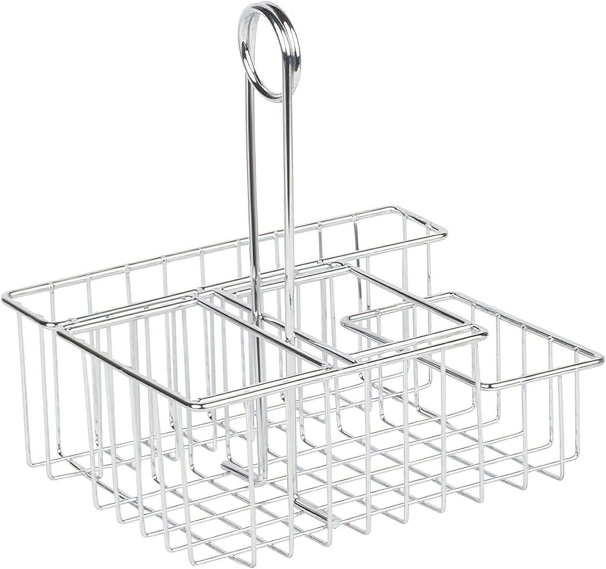 Modern Chrome Metal Four Compartment Condiment Caddy Table Caddies Collection