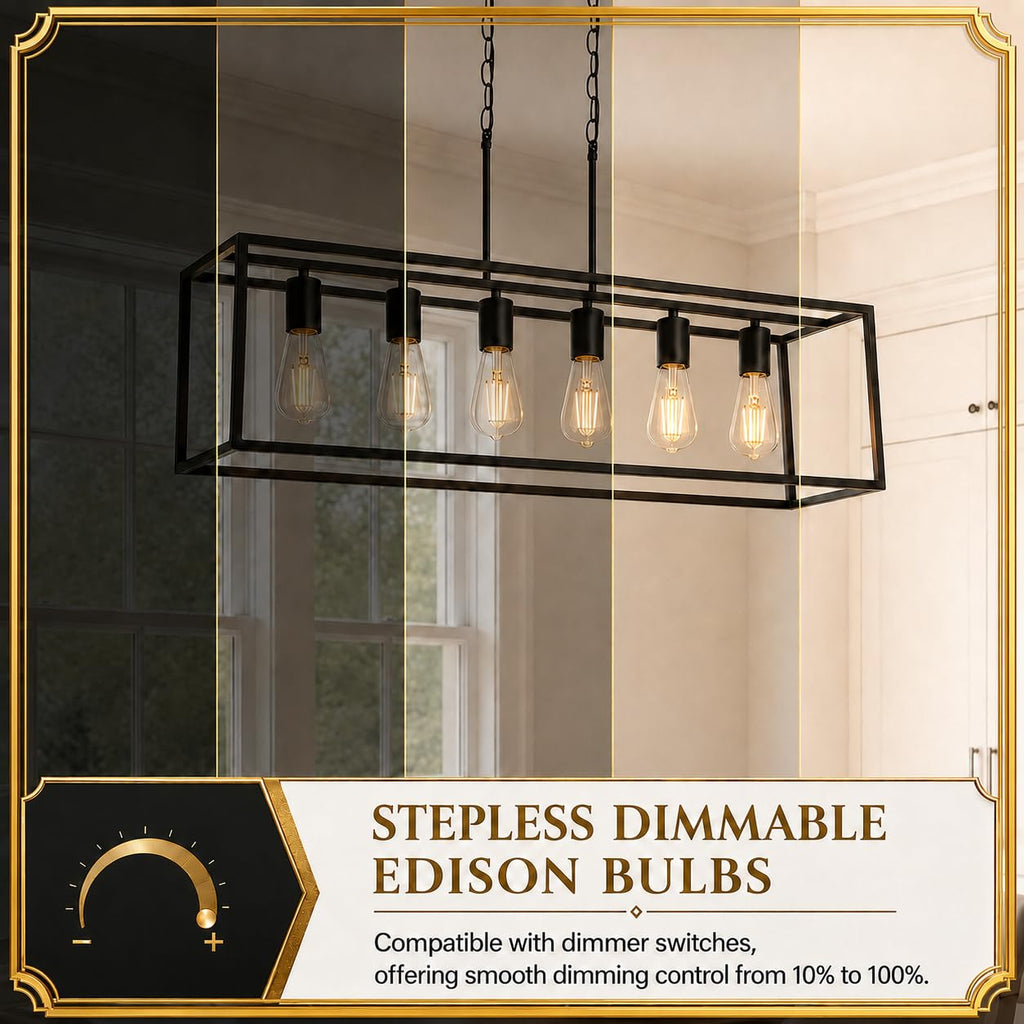 Vintage Edison LED Light Bulbs, 40W Equivalent E26 Dimmable, 4 Pack