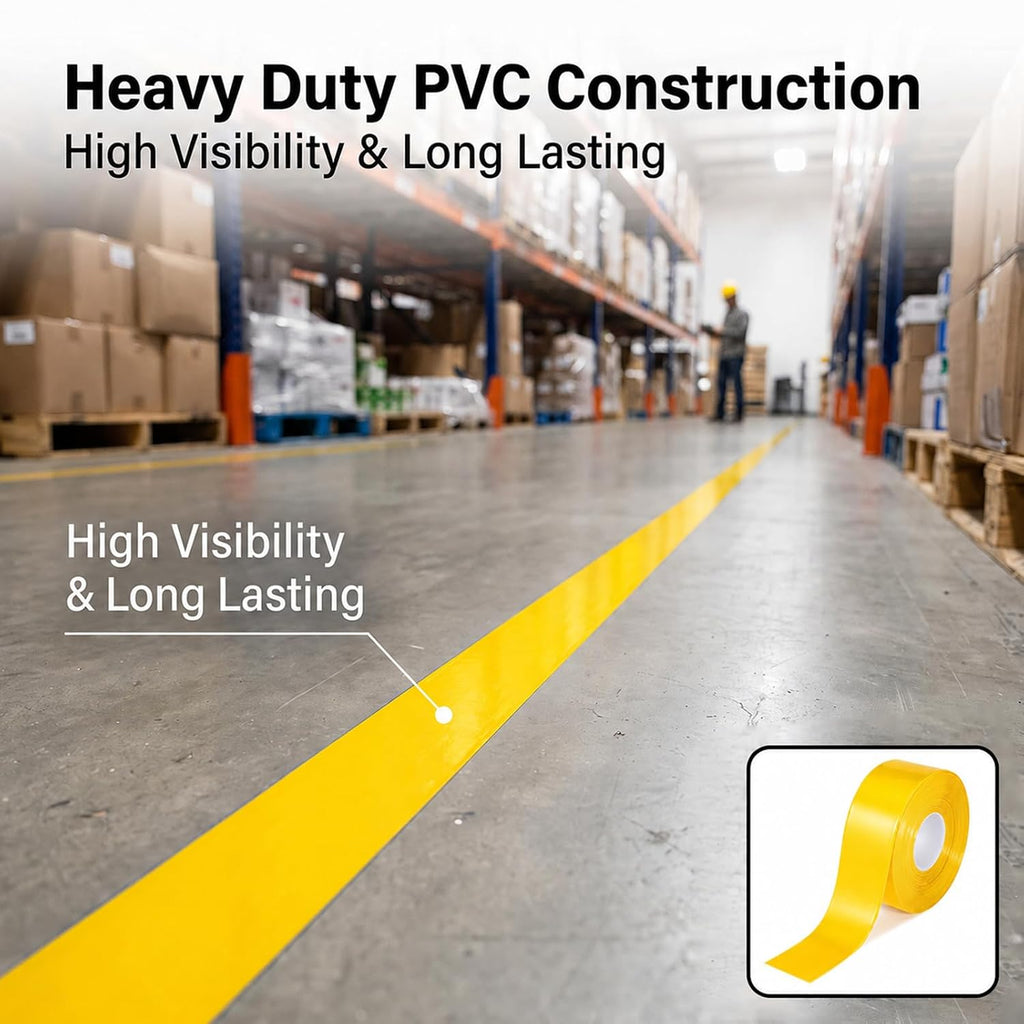 Industrial Floor Marking Tape for Industrial,Yellow,4" x100'