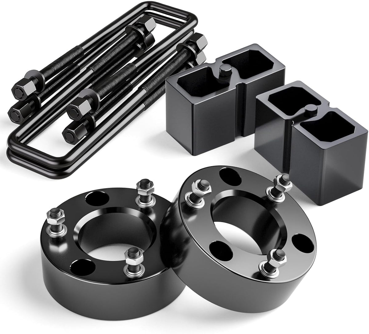 KSP Leveling Lift Kit for 2007-2020 Chevy Silverado 1500 GMC Sierra 1500, 3"F+2"R Full Suspension Lift Kits Including 3 Inch Front Strut Spacer and 2 Inch Rear Lift Block with Extended U Bolts
