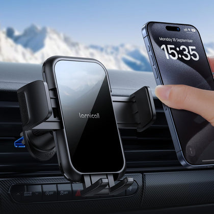 2026 Wider Clamp & Metal Hook Car Phone Holder Vent [Thick Cases Friendly] Phone Holders for Your Car Mount