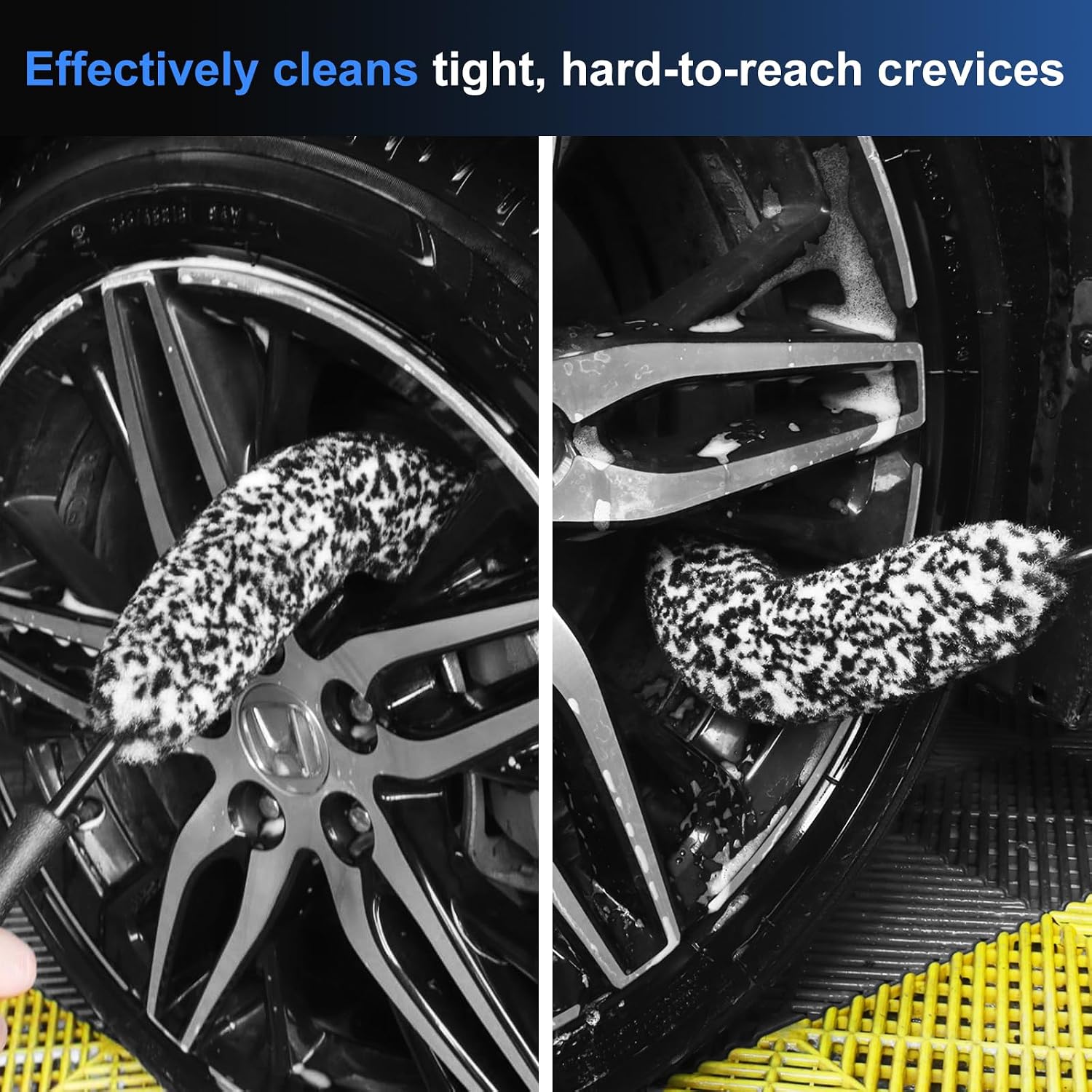 Car Wheel & Tire Brush Set, Wheel Cleaner Brush, Soft & Stiff Bristle Cleaning Brush, Wheel Brushes for Cleaning