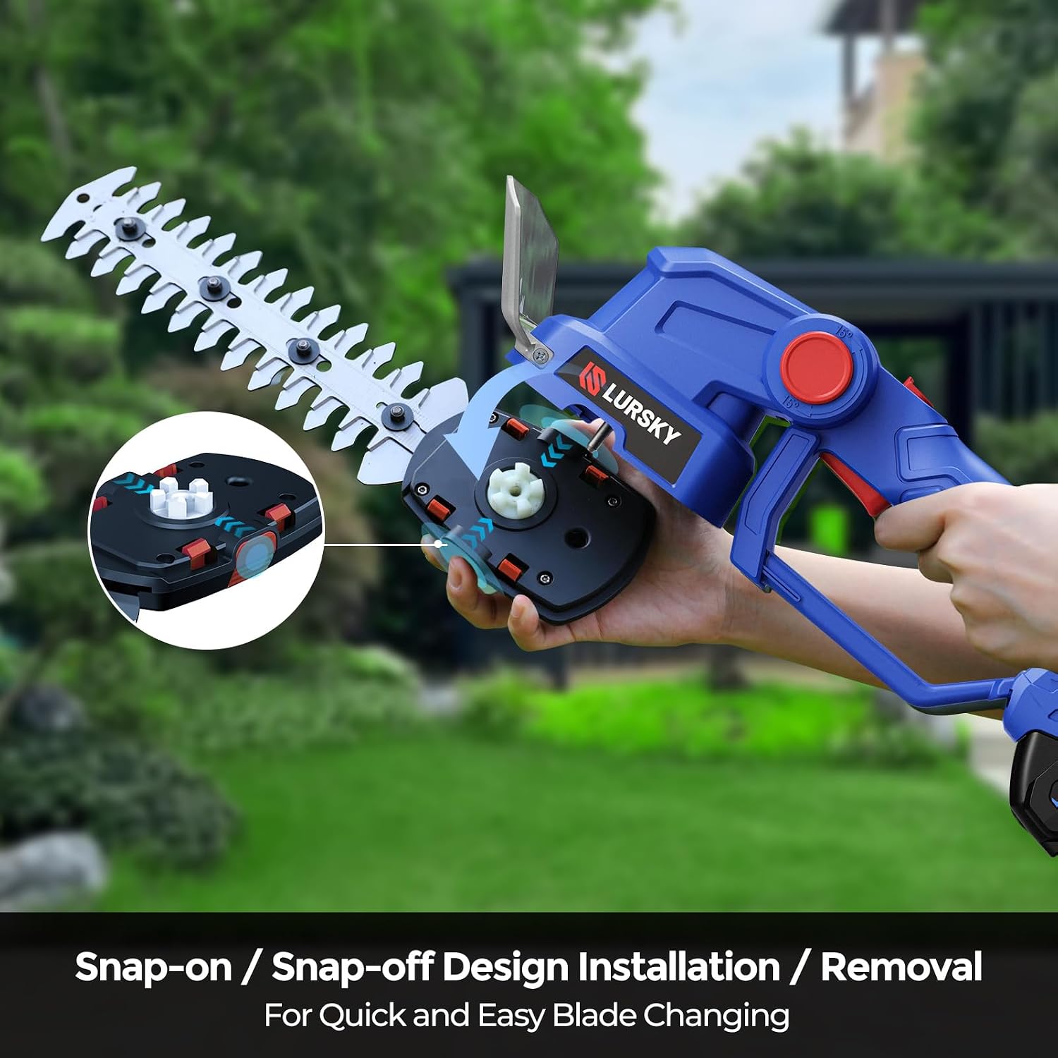 Cordless Hedge Trimmer with Battery 2.0Ah, 2-in-1 21V Grass Shears | Handheld Electric Shrub Trimmer Kit for Garden