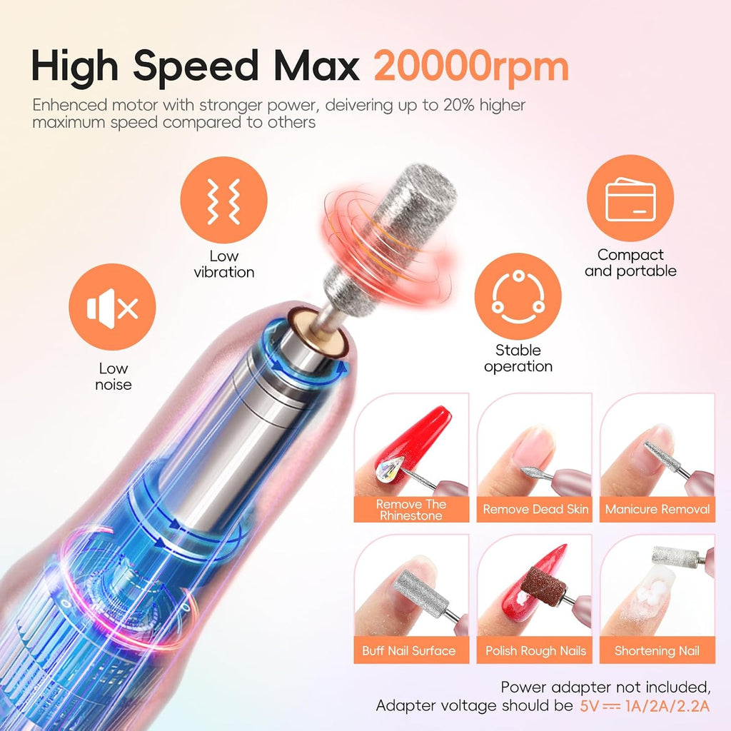 52Pcs Poly Nail Gel Kit with Drill and U V Light, 24 Colors