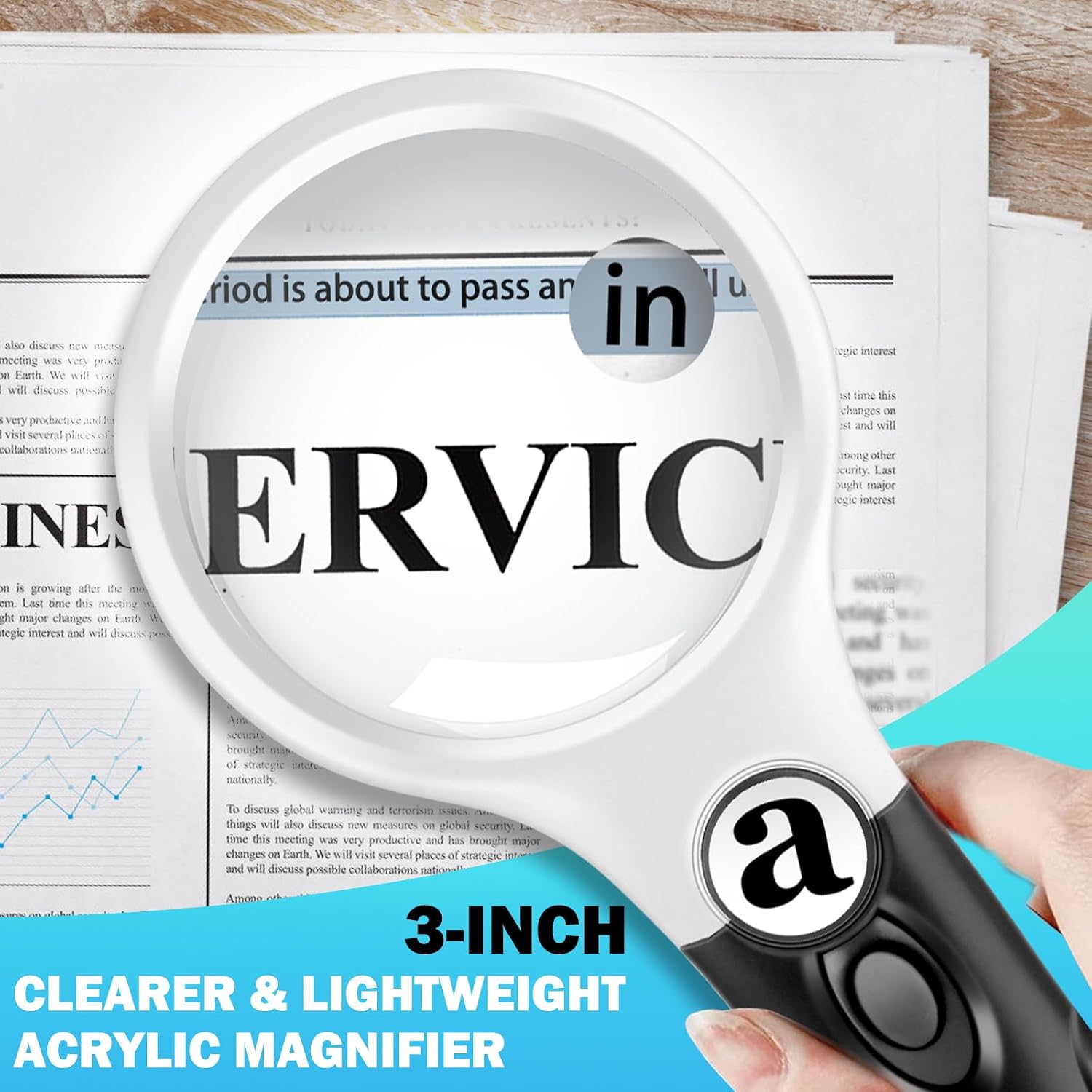 Compact Magnifying Glass with Lights,45X 10X 5X Small Handheld Lighted Magnifier, 3 LED Light Magnifying Glass for