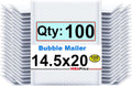 100-Pack #7 (14.25" x 20") Premium Pure White Color Self Seal Poly Bubble Mailers Padded Shipping Envelopes (Total