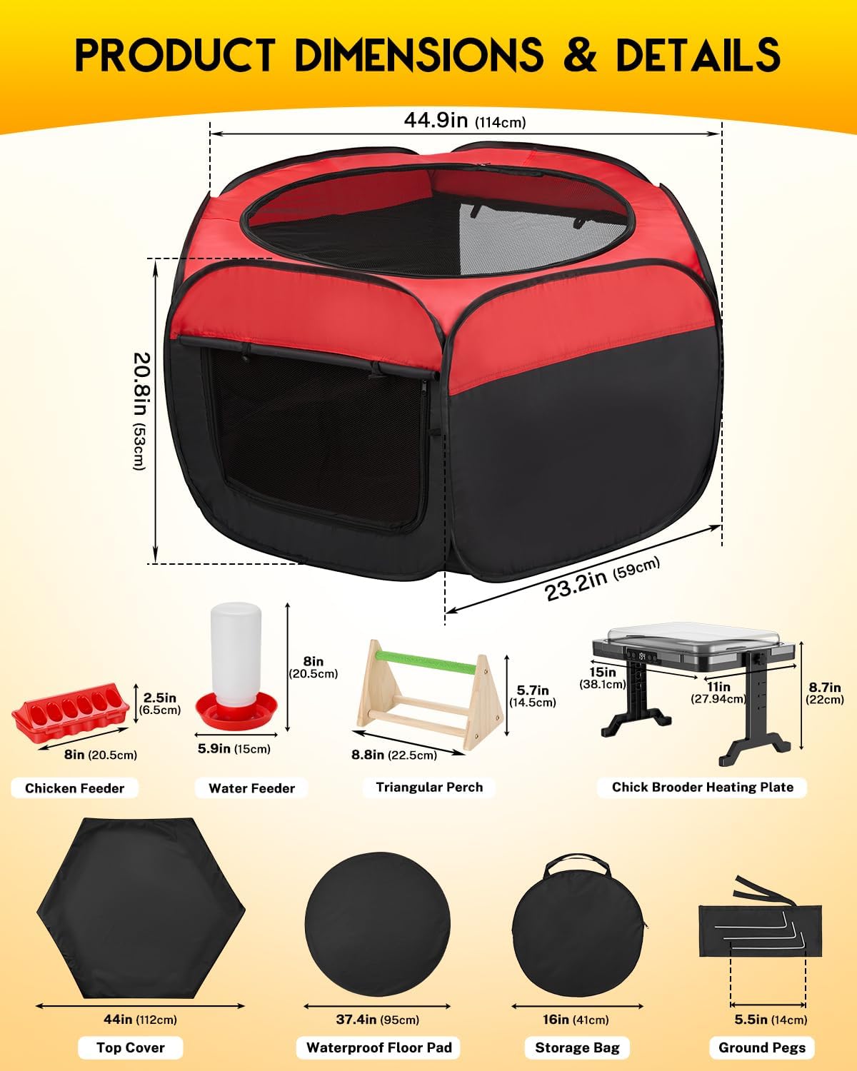 Brooder Box for Chicks Starter Kit with 15 x 11 Inch Heating Plate
