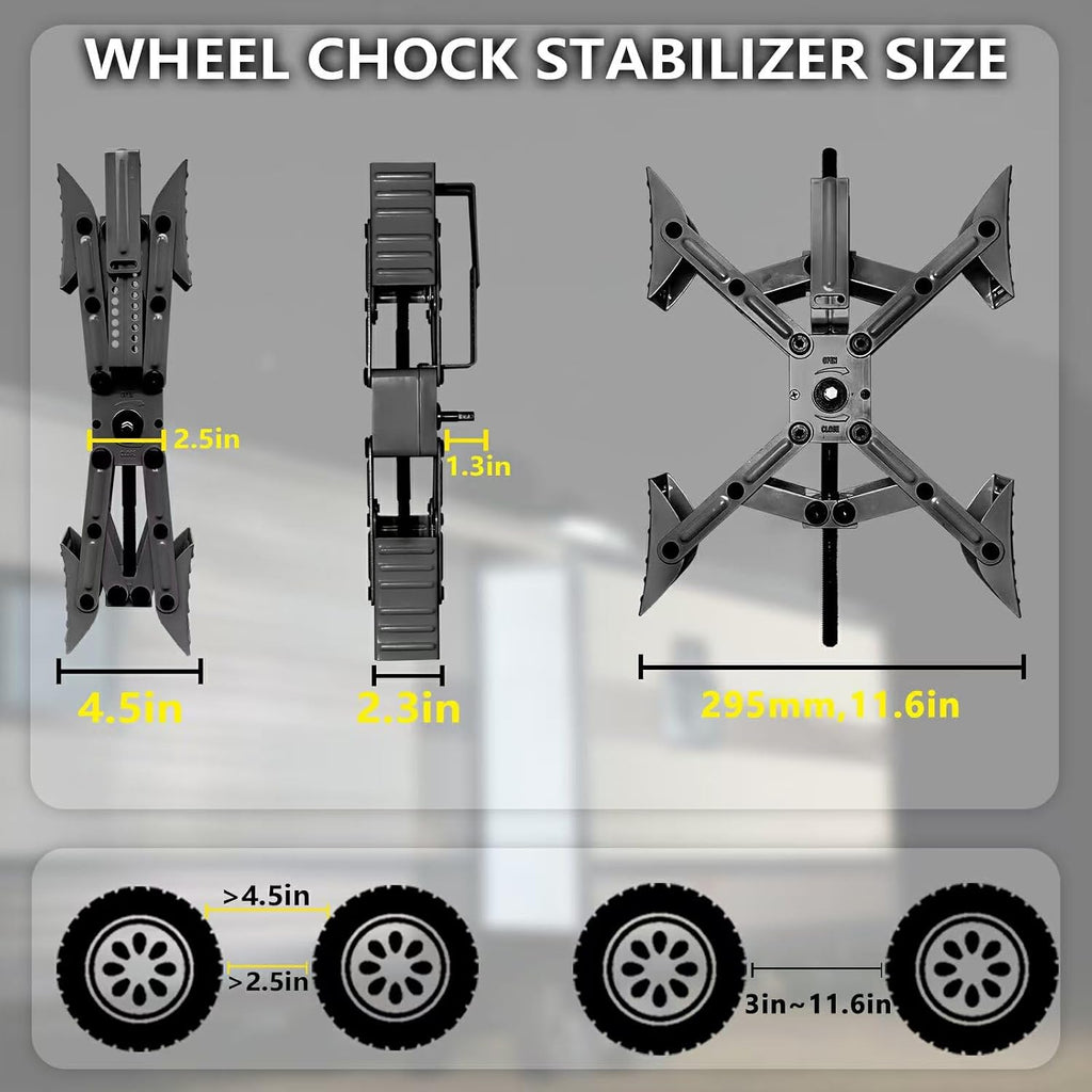 Camper X-Shaped Wheel Chock Stabilizer, 2 Sets RV Stabilizer Wheel Chock Scissor, X Chocks Wheel Stabilizer for