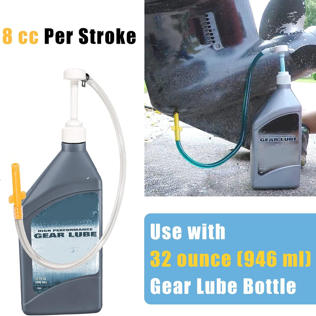 Lower Unit Gear Lube Pump for Quart Bottles For Mercury Mariner Outboards